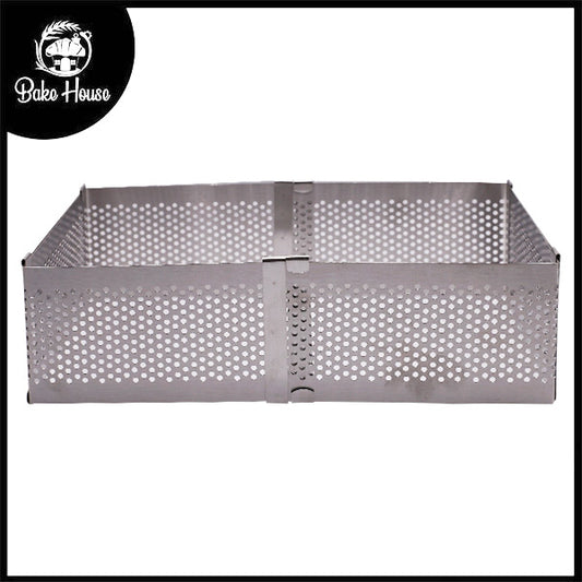 Perforated Square Tart Ring Stainless Steel