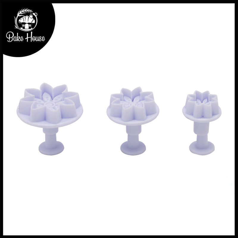 8 Petal Dotted Flower Plunger Cutter 3Pcs Set