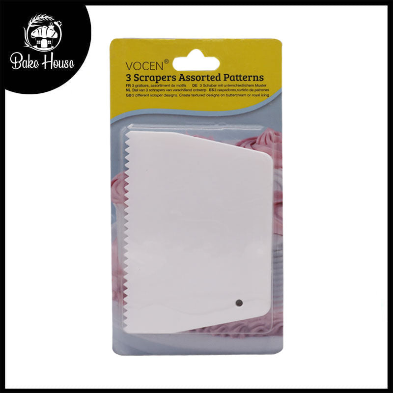 VOCEN White Plastic Scrapper 3Pcs Set