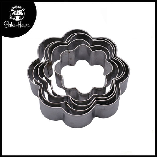 8 Petal Blossom Flower Cookie Cutter Stainless Steel 5Pcs Set