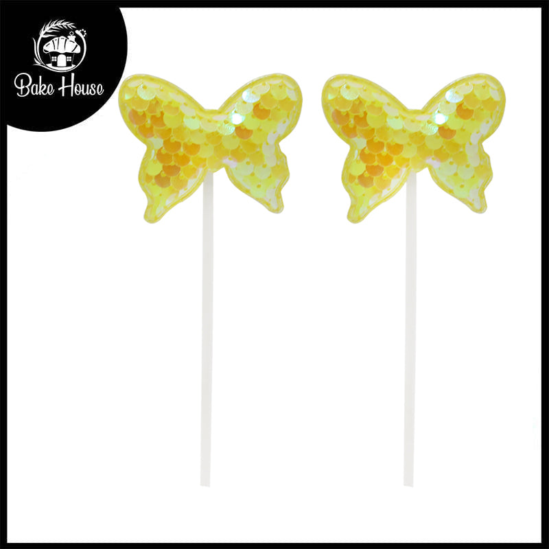 Butterfly Cake Topper Yellow 2Pcs Set