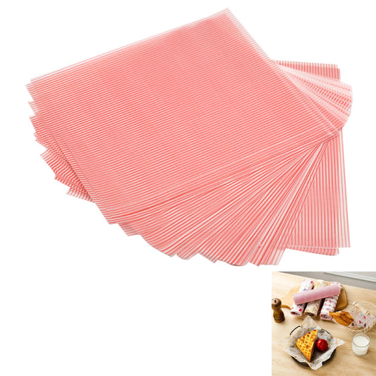 Pink Striped Wax Paper 50Pcs Pack