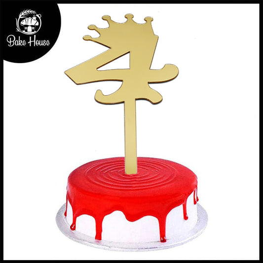Number Cake Topper Golden  (Four)