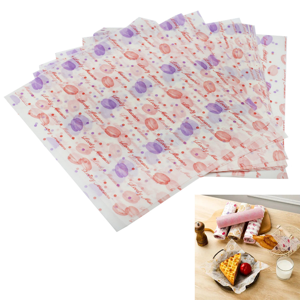 Lovely Macaron Wax Paper 50Pcs Pack – Bakehouse.pk