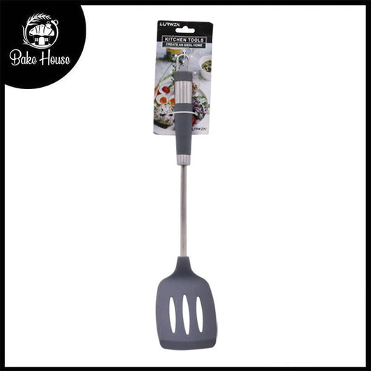 LURWIN Silicone Slotted Spatula Turner With Stainless Steel Handle