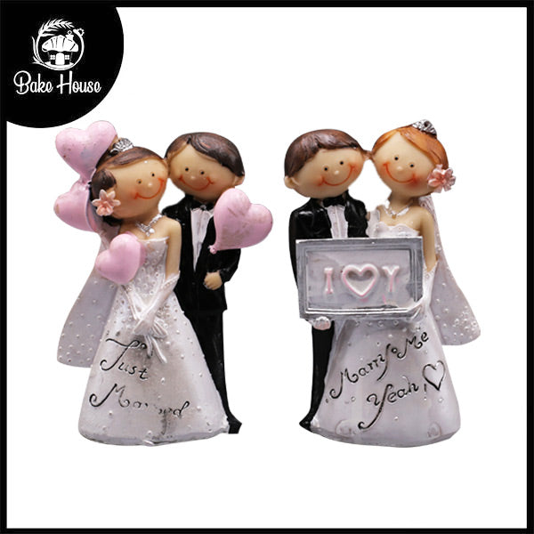 Just Married Bride And Groom Cake Topper 2Pcs Set