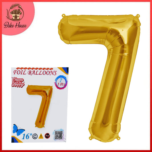 16 Inch Golden Number 7 Foil Balloon for Party Decoration
