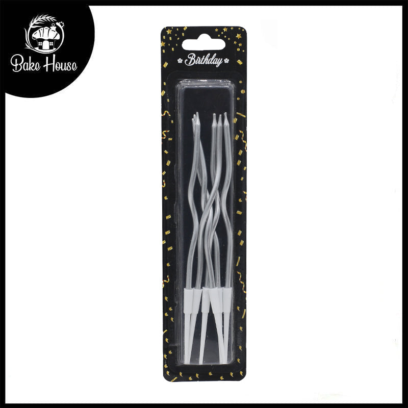 Silver Spiral Birthday Candle 6Pcs Set