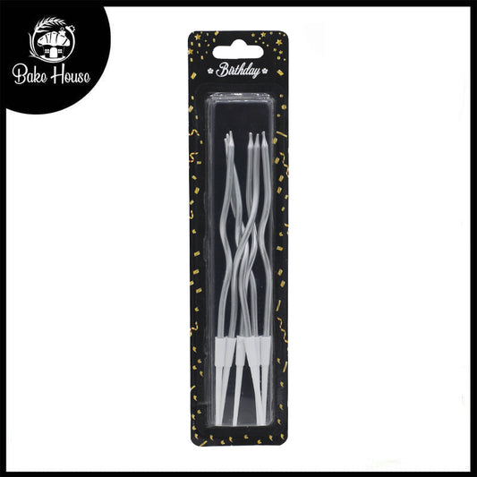 Silver Spiral Birthday Candle 6Pcs Set