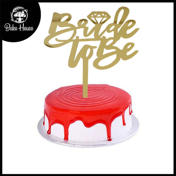 Bride To Be Cake Topper Golden