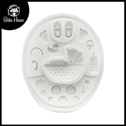 Baby Shower Silicone Fondant Mold 17 Cavity
