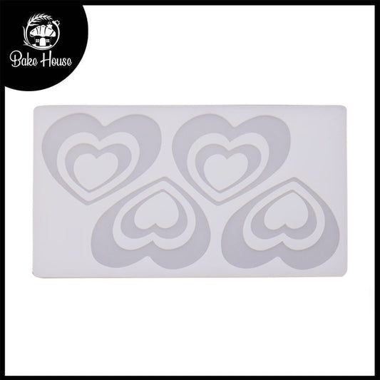 Silicone Mold Double Heart Garnishing Sheet for Cake Decoration