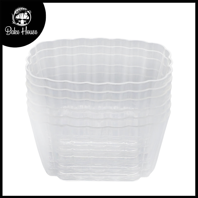 Rectangle Flower Short Glass 6 Pcs Set
