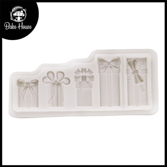 Gift Box Silicone Fondant Mold 5 Cavity