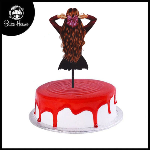 Girl Hair Cake Topper Design 1