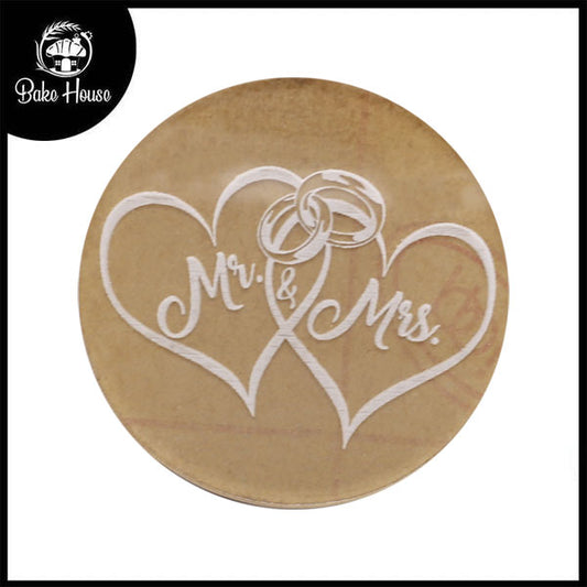 Mr And Mrs Fondant Stamp Plastic With Heart And Ring Design