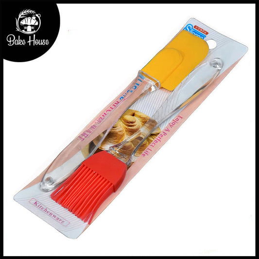 Silicone Spatula And Brush Set Plastic Handle