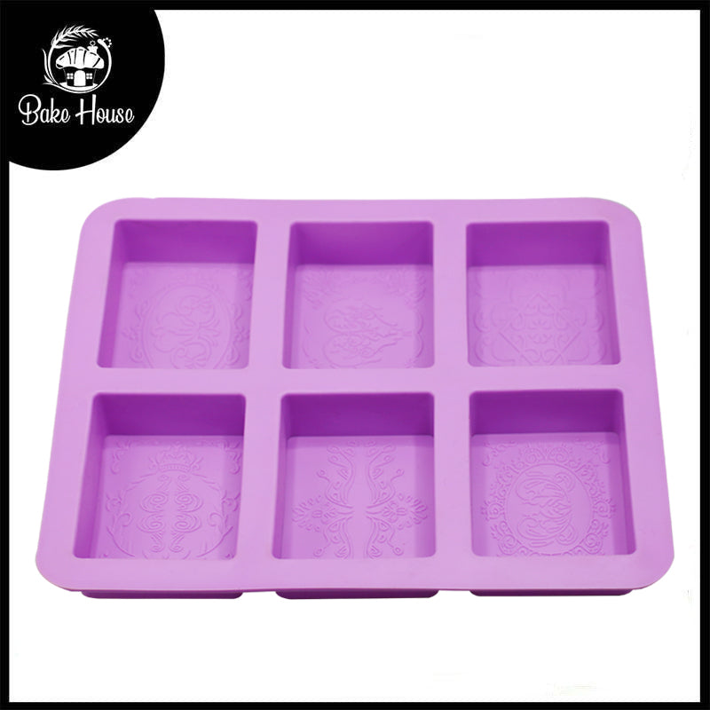 Embroidery Silicone Rectangle Soap Mold 6 Cavity