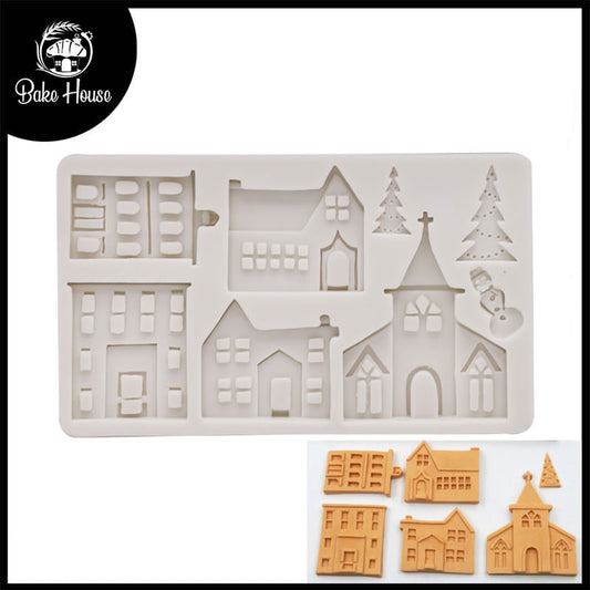 Christmas Themes Silicone Fondant Mold 8 Cavity