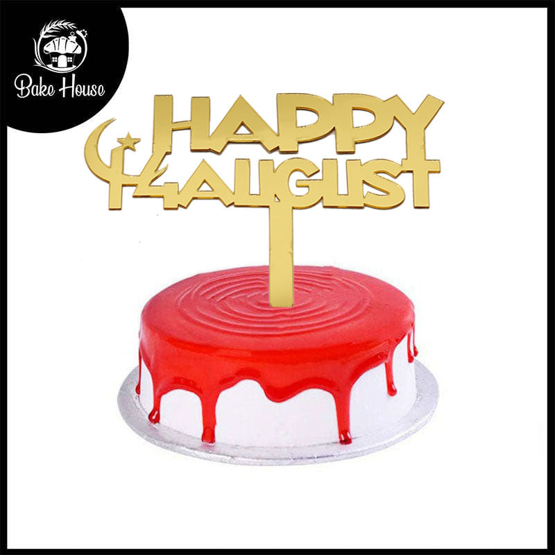 Happy 14August Cake Topper Golden 14 August Special