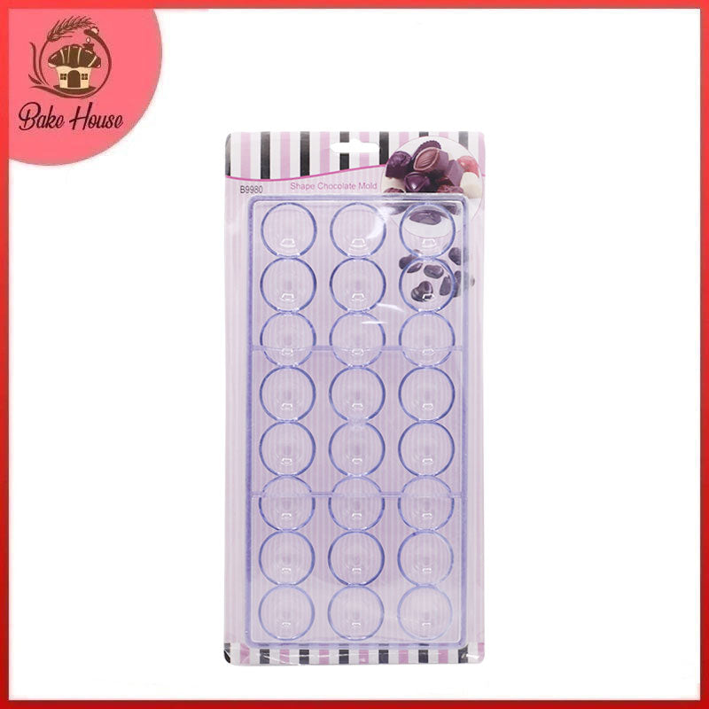 Round Shape Acrylic Chocolate Mold 24 Cavity