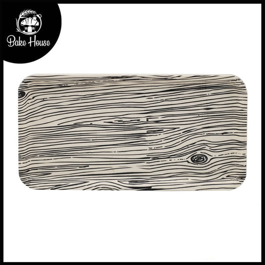 Wood Grain Texture Bamboo Fibre Rectangle Serving Tray 30x16cm