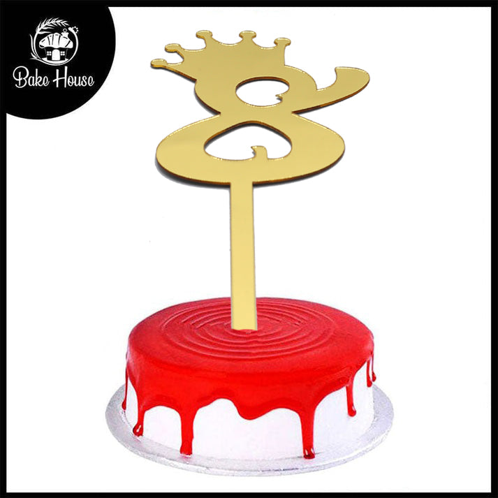 Number Cake Topper Golden  (Eight)