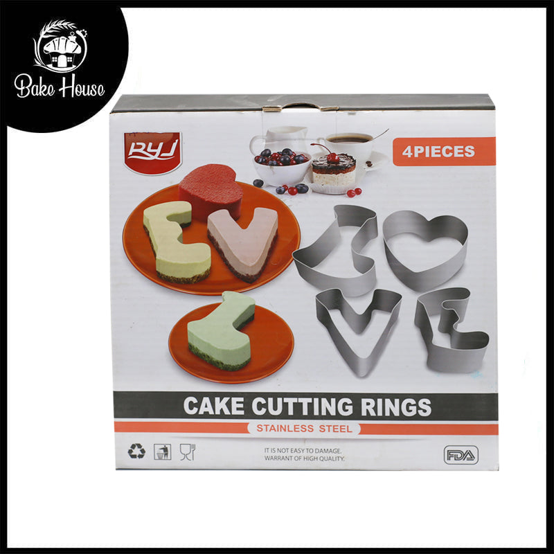 Love Cake Cutting Ring 4Pcs Set