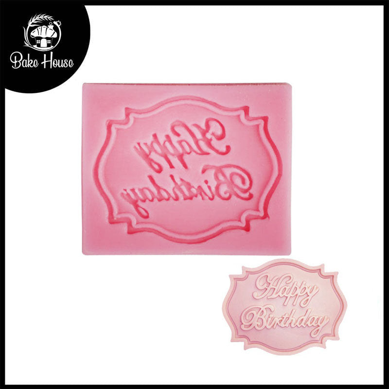 Happy Birthday Wish in Mini Frame Silicone Fondant Mold