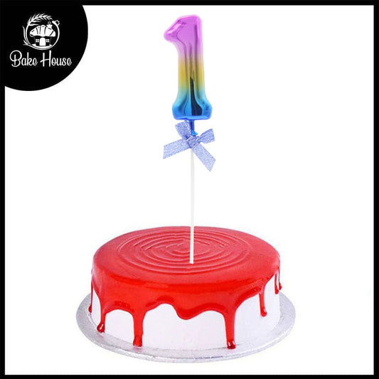 1 Number Multicolor Cake Topper