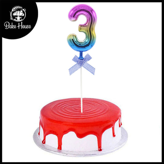 3 Number Multicolor Cake Topper