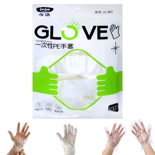 Jinjie Disposable Polyethylene (PE) Gloves 100Pcs
