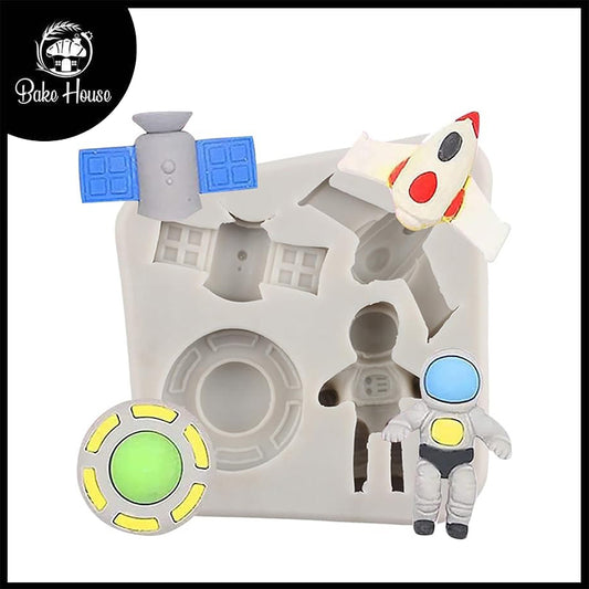 Space Theme Silicone Fondant Mold 4 Cavity