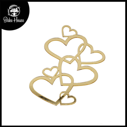 Heart Cake Topper Golden Large