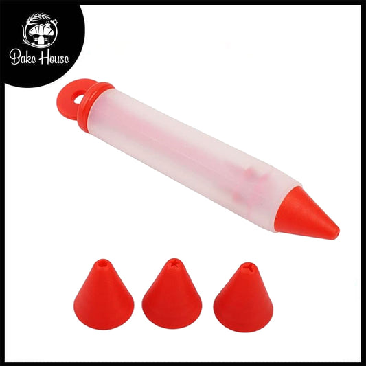 Cake Icing Writing Pen With 4 Plastic Nozzles