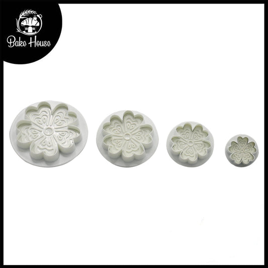 Heart Flower Shape Plunger 4Pcs Set