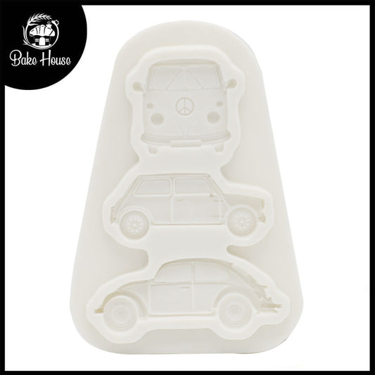 Car, Bus Silicone Fondant Mold 3 Cavity