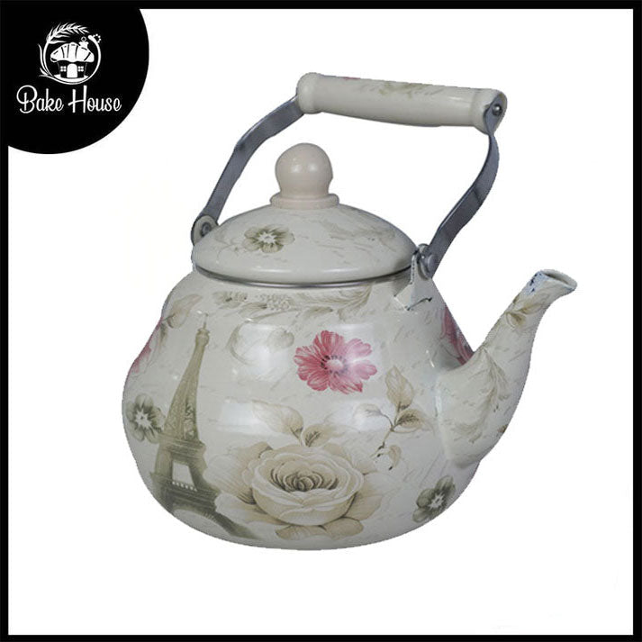 Designed Enamel Coated Teapot Kettle 2.5 Litre