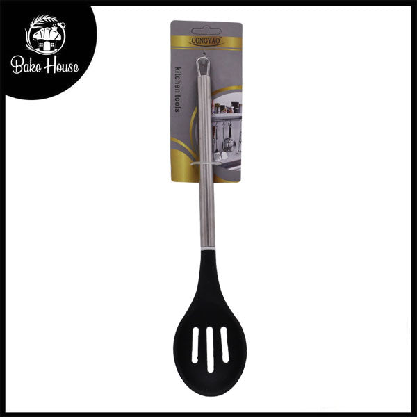 CONGAYO Silicone Slotted Spoon With Stainless Steel Handle