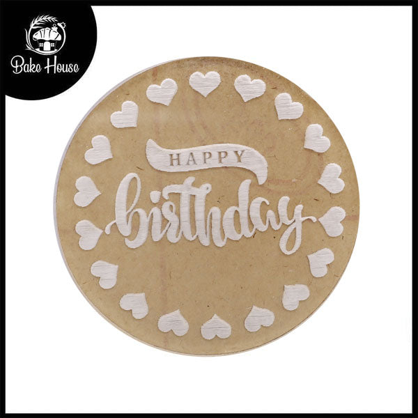 Happy Birthday Fondant Stamp Plastic WIth Mini Heart