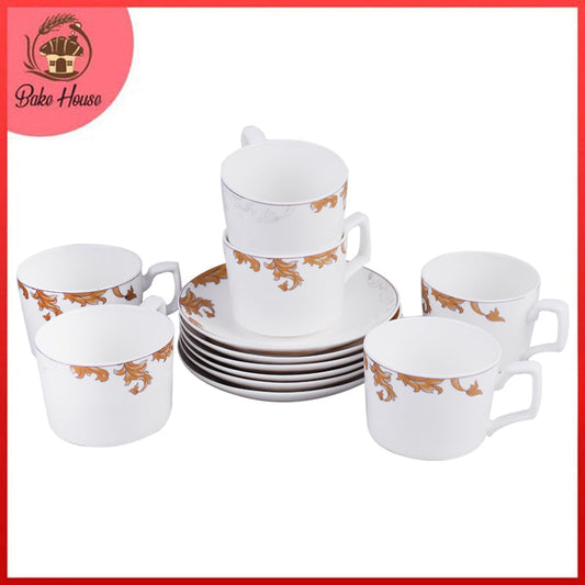 Tea, Coffee Drinking Cups And Saucers 12 Pcs Set (Design 02)