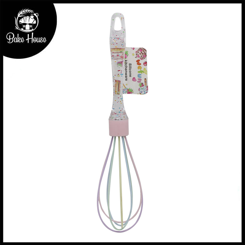 Silicone Hand Whisk With Plastic Handle 10-Inch