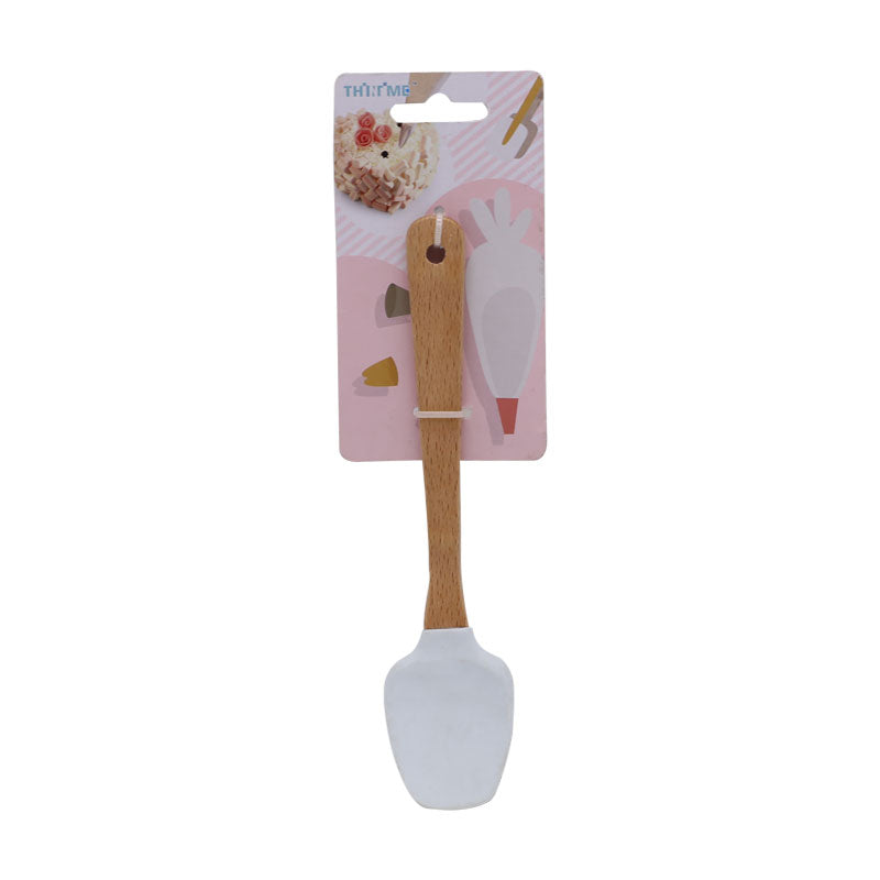 Mini Silicone Spoon Spatula With Wood Handle