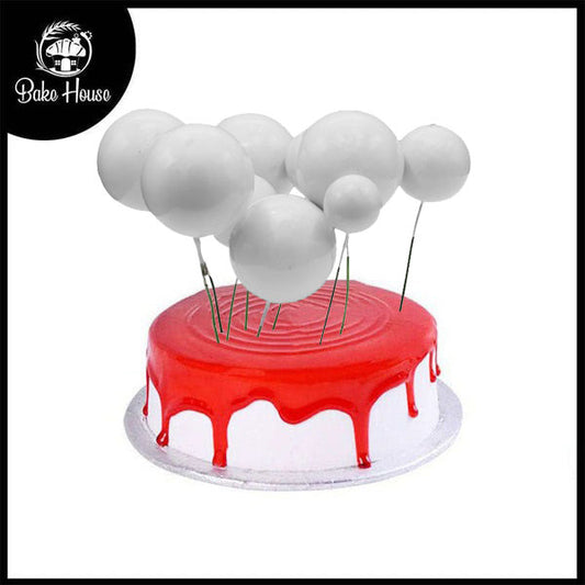 Artificial White Faux Ball Topper 20Pcs Set