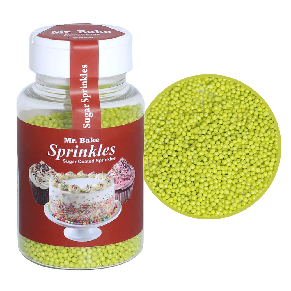 MR Bake Mini Light Green Pearls Sprinkles – 90g Jar