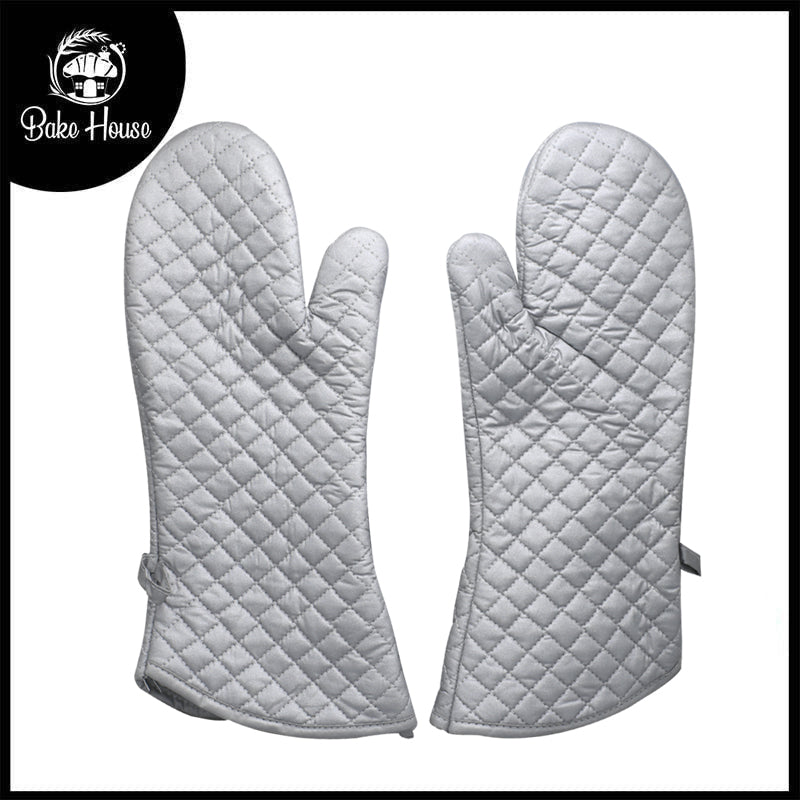 Heat Resistant Cotton Silicone Oven Mitt 2Pcs Set
