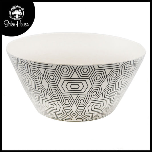 Geometric Pattern Bamboo Fibre Bowl 9.5x9.5x4.5 inch