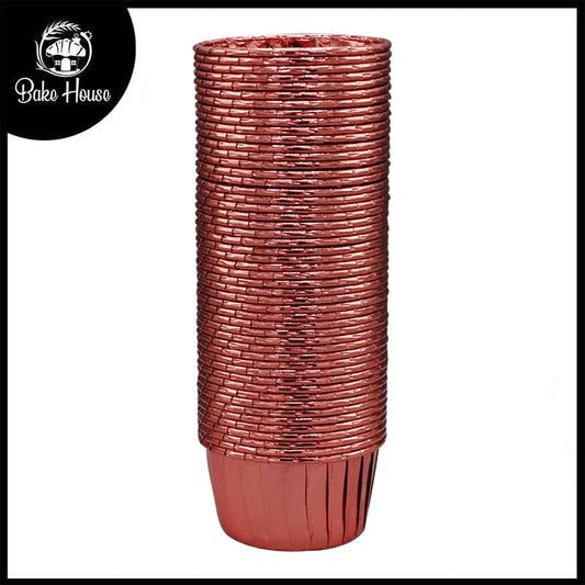 50 Pcs Paper Foil Cupcake Liner Rose Gold