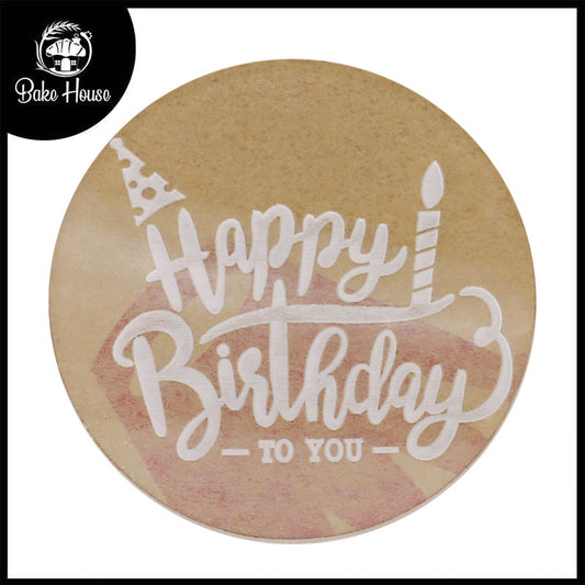 Happy Birthday To You With Candle & Birthday Cap Fondant Stamp Plastic