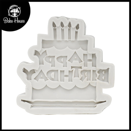 Happy Birthday Cake Silicone Fondant Mold